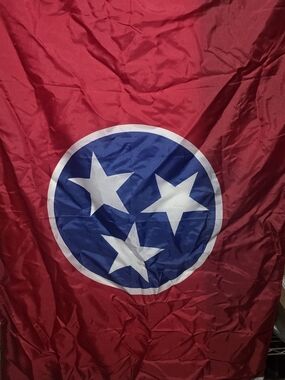 Tennessee Flag with Blue Circle and White Stars